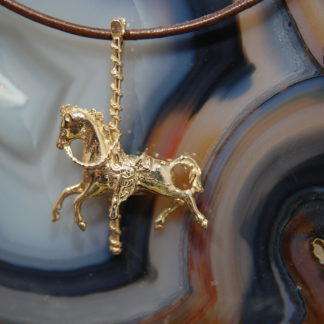 14k Yellow Gold Carousel Horse Pendant