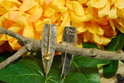 Contemporary Shield Silver Earrings    RJ520. * - Image 3
