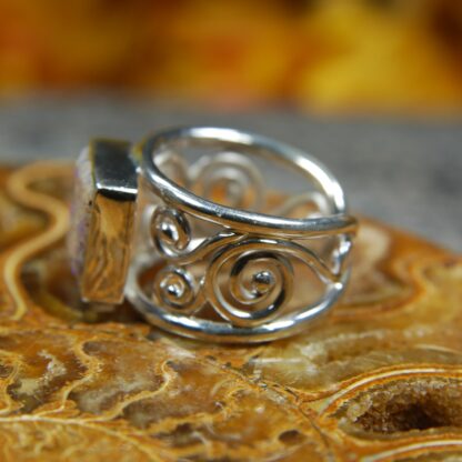 Scroll Wire Work LA Opal Ring - F377.  * - Image 5