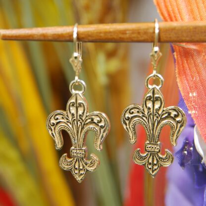 Engraved FDL Vermeil Earrings   RJ148. * - Image 4