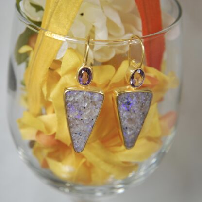 Vermeil LA Opal - Amethyst Earrings - LA103.  * - Image 4