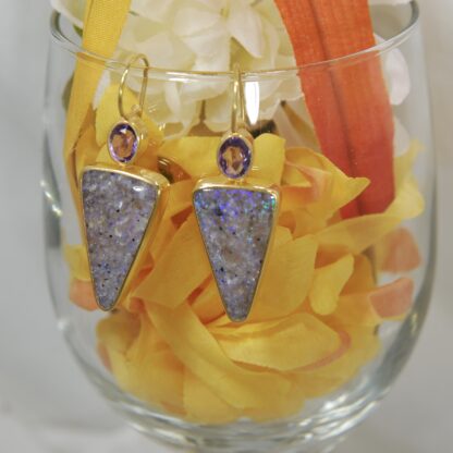 Vermeil LA Opal - Amethyst Earrings - LA103.  * - Image 6