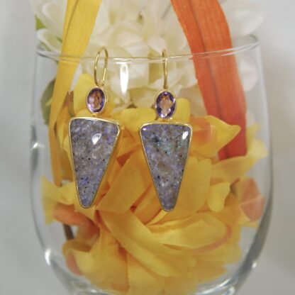 Vermeil LA Opal - Amethyst Earrings - LA103.  * - Image 7