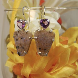 Louisiana Opal - Amethyst Earrings -  LA104.  *