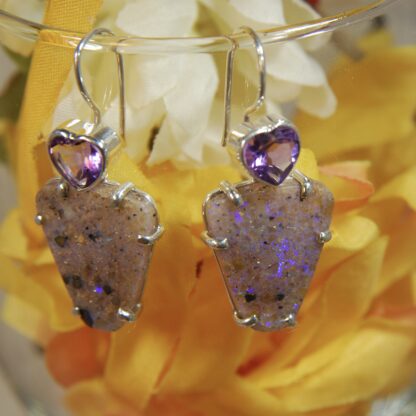 Louisiana Opal - Amethyst Earrings -  LA104.  * - Image 5