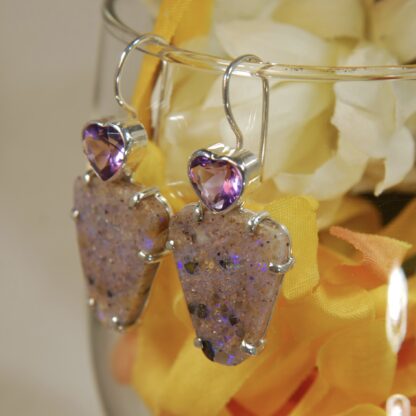 Louisiana Opal - Amethyst Earrings -  LA104.  * - Image 6