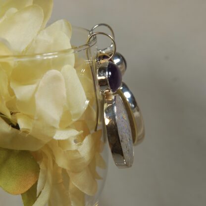 Large LA Opal / Amethyst Earrings - LA105.   * - Image 5