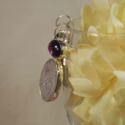 Large LA Opal / Amethyst Earrings - LA105.   * - Image 6