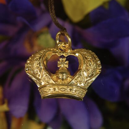 Sterling Silver-Gold Plated Crown Pendant -  RJ103. * - Image 3