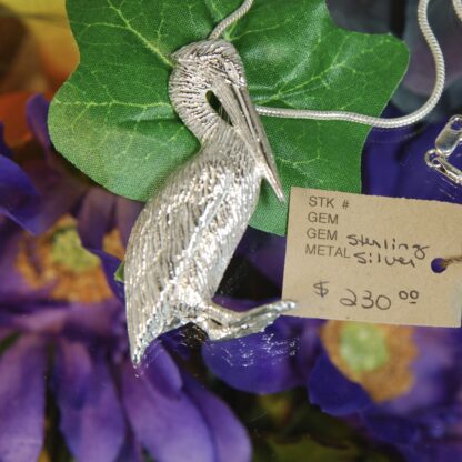 Large Hand Carved Pelican Pendant.     RJ105.  * - Image 2