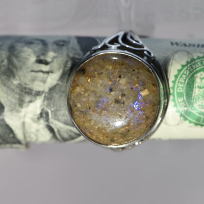 Round Louisiana Opal Ring - LA167.  * - Image 7
