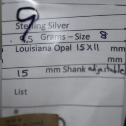 Oval Louisiana Opal Ring.  LA180.  * - Image 6