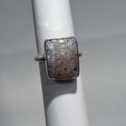 Rectangle LA Opal Ring with Green Flashes - LA231.  * - Image 2