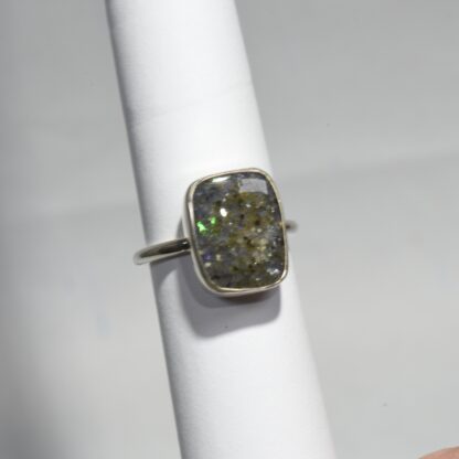 Dark Gray Louisiana Opal Ring - LA232. *