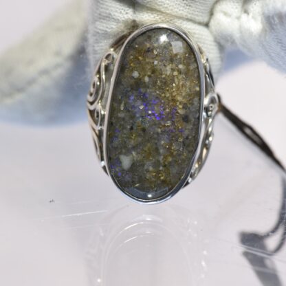 LA Opal Ring - Scroll work design - LA161.  * - Image 4
