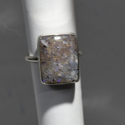 Rectangle LA Opal Ring with Green Flashes - LA231.  *