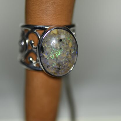 Scroll Style Louisiana Opal Ring - LA187.  * - Image 7