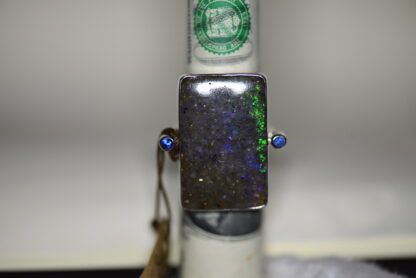 Rectangle LA Opal Ring with Sapphires - LA188. *