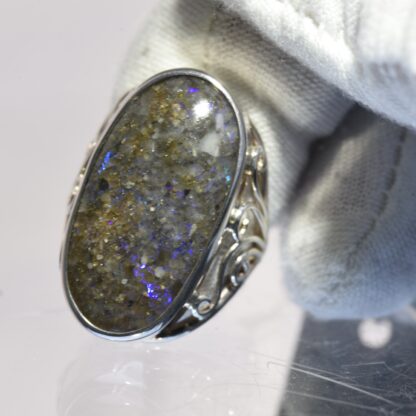 LA Opal Ring - Scroll work design - LA161.  * - Image 6