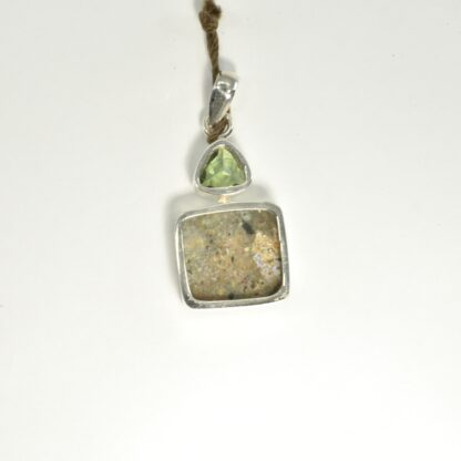 Square LA Opal / Green Tourmaline Pendant - LA491.  * - Image 7