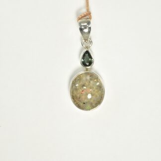Oval LA Opal - Green Tourmaline Pendant - LA483.  *