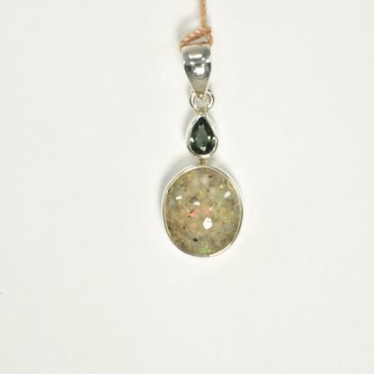 Oval LA Opal - Green Tourmaline Pendant - LA483.  *