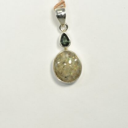 Oval LA Opal - Green Tourmaline Pendant - LA483.  * - Image 4