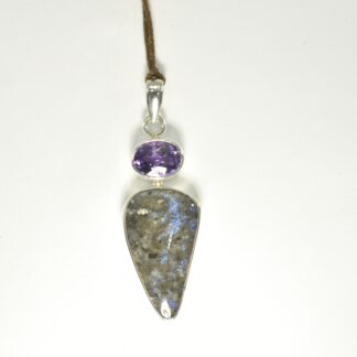 Tear Drop LA Opal - Amethyst Pendant - LA493.  *