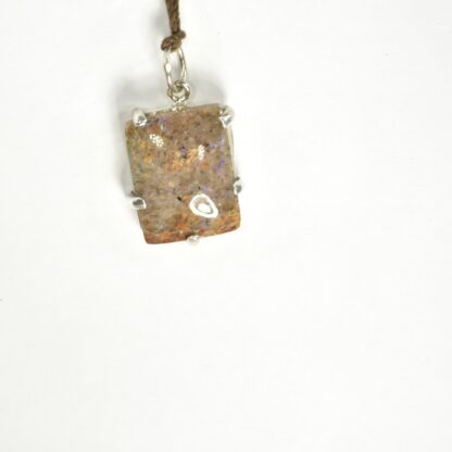 Rectangle, Rusty Brown Base LA Opal Pendant - LA494.  * - Image 4