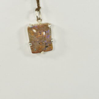Rectangle, Rusty Brown Base LA Opal Pendant - LA494.  *