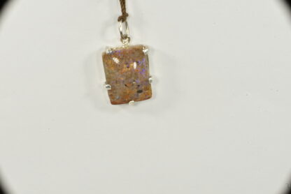 Rectangle, Rusty Brown Base LA Opal Pendant - LA494.  *