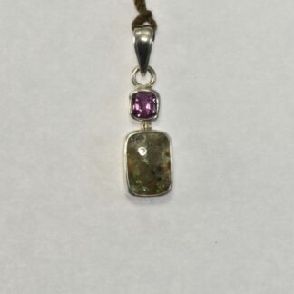 Rectangle - Tourmaline LA Opal Pendant  'Wish Cave'- LA450.  *