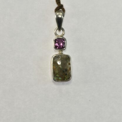 Rectangle - Tourmaline LA Opal Pendant  'Wish Cave'- LA450.  *