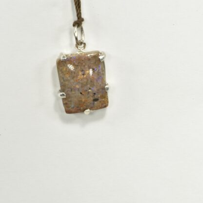 Rectangle, Rusty Brown Base LA Opal Pendant - LA494.  * - Image 3