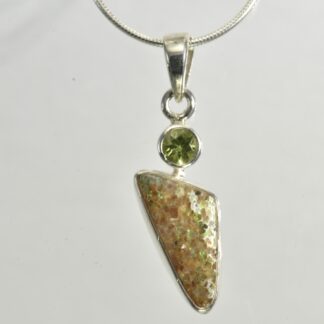 Triangle LA Opal - Peridot Necklace - LA512.  *