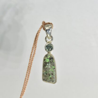 Gray Freeform LA Opal / Zircon Pendant - LA513.  *