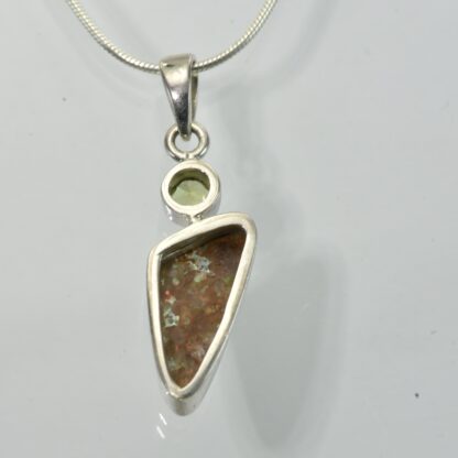 Triangle LA Opal - Peridot Necklace - LA512.  * - Image 6